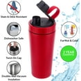 thumbnail image 2 of Stainless Steel Protein Shaker Bottle Insulated Keeps Hot/Cold Dishwasher Safe/Double Wall/Odor Resistant/Sweatproof/Leakproof/BPA Free 20 oz (Red), 2 of 15