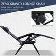 thumbnail image 3 of Outsunny Zero Gravity Chair Set with Side Table, Adjustable & Folding Reclining Lounge Chairs, Anti-Gravity Chairs with Cupholders & Pillows, Blue, 3 of 9