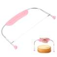 thumbnail image 1 of Nivelador cortador de pastel Uxcell, cortador de pastel con mango de plástico, herramienta de repostería ajustable de acero inoxidable para nivelar y moldear pasteles de boda y cumpleaños, rosa, 1 of 6
