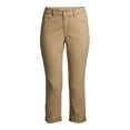 thumbnail image 4 of Time and Tru Women's Modern Mid-Rise Capri Pants, 4 of 6