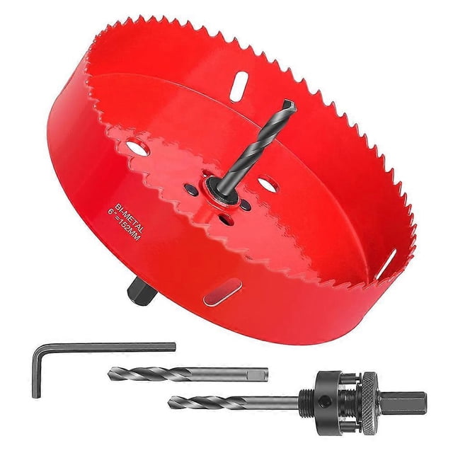 6 Inch Hole Saw - 152mm Bi-Metal Hole Cutter, Compatible with different projects, with smooth and flat drilling edge,