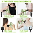 thumbnail image 5 of Syenll Massage Gun, Massage Gun Deep Tissue, Percussion Massage Gun with 4 Heads and 6 Speeds, Handheld Massager for Athletes Pain Relief, Green, 5 of 8
