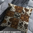 thumbnail image 3 of Cow Print Fabric by the Yard, Retro Floral Upholstery Fabric, West Southwest Western Decorative Fabric, Cowhide Bull Cattle Outdoor Fabric, Farmhouse Animal Skin Waterproof Fabric, Brown, 10 Yards, 3 of 5