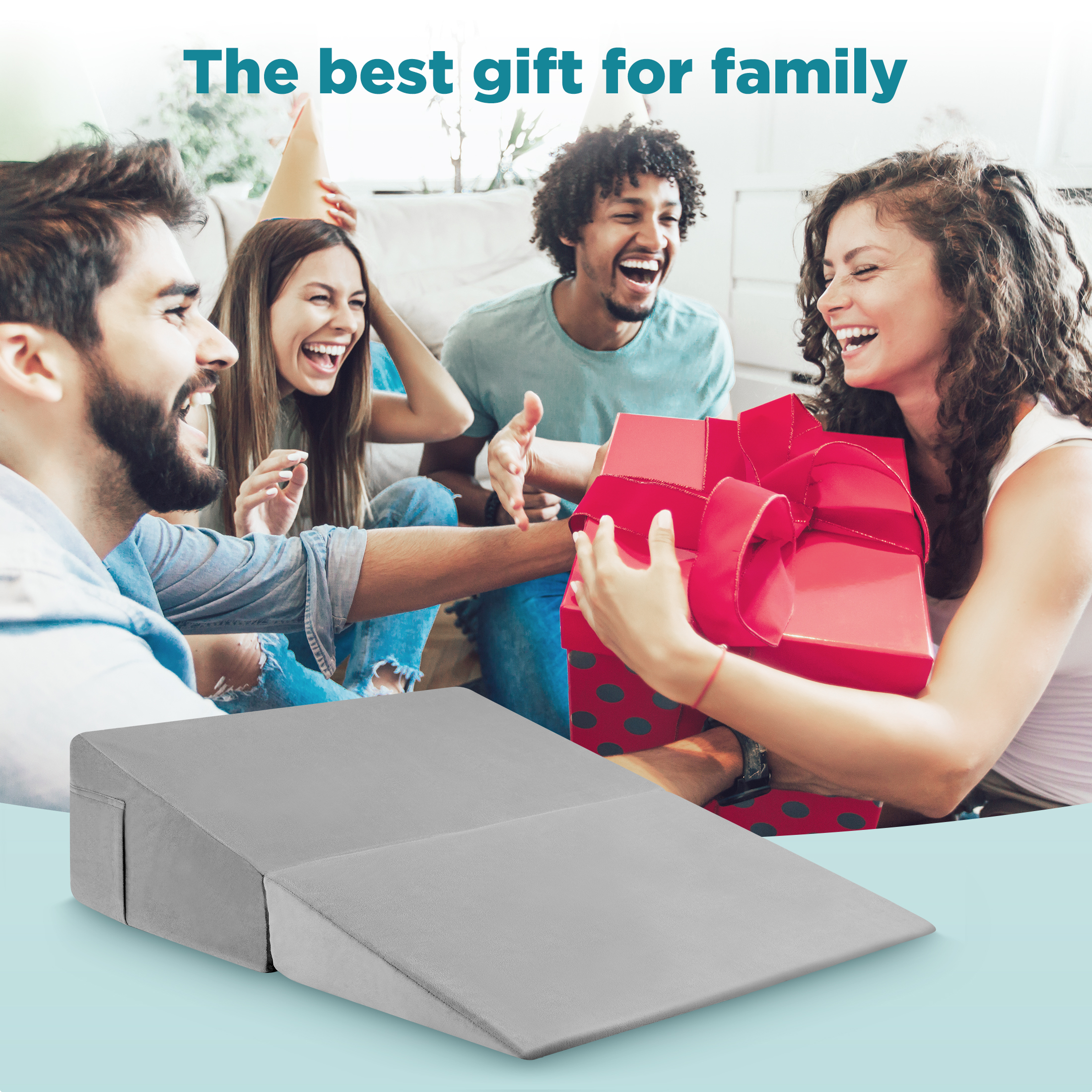 MOONORAH Wedge Pillow for Sleeping,Foldable Bed Wedge Pillow,Orthopedic Memory Foam Triangle Pillows Wedge, for Sleep Apnea, Acid Reflux, Heartburn, Back Pain Relief,Gray