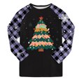 thumbnail image 5 of Cathalem Christmas Pajamas Matching Sets, Xmas Pjs Sets Graphic Print Plaid Sleepwear Outfits Purple 8-9 Years, 5 of 6