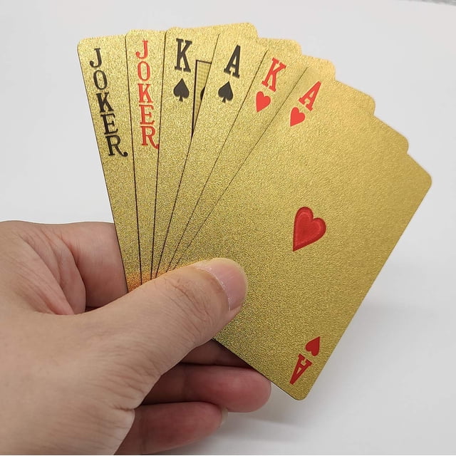 Firstly Golden Deck Of Premium Plastic Playing Cards Pack Of 1 For Adult - Highly Flexible, Durable Playing Cards With Great Slip & Design With Much Better Look, Use For Party & Game, Playing Cards