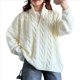 thumbnail image 2 of Suéteres de Otoño para Mujer, Jersey de Larga con Cremallera de un Cuarto, Jersey Informal Holgado con Cuello en V y Punto M, 2 of 7