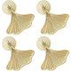 thumbnail image 1 of 4 Piezas Perillas Decorativas con Forma de Hoja Dorada Manija de Puerta Gabinete Cajón Armario Tirador Cómoda Perillas de Un Solo Orificio Manijas para Muebles de Cocina Armario Armario, Dorado ER, 1 of 7