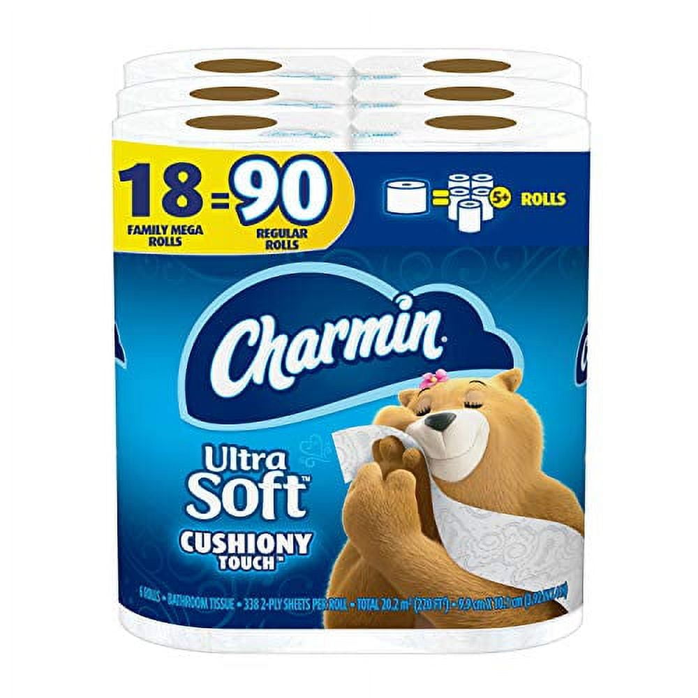 Charmin Ultra Soft Toilet Paper, 12 Family Mega XL Rolls (2-Ply) - Super Soft & Absorbent Bath Tissue