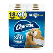 Charmin Ultra Soft Cushiony Touch Toilet Paper, 18 Family Mega Rolls = 90 Regular Rolls
