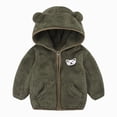 thumbnail image 2 of Staki Baby Girls Coats Toddlers Puffer Jacket Bear Hooded Coats 3-24M(Green,12-18 Months), 2 of 5