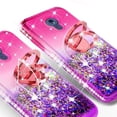 thumbnail image 3 of Case for T-Mobile Revvlry+ Plus Case, Moto G7 / Moto G7 Plus Case Ring Kickstand Liquid Glitter Cute Phone Case Cover Shock Proof Bling Diamond for Girls Women for Motorola G7/G7 Plus - Pink/Purple, 3 of 5