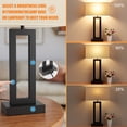 thumbnail image 5 of NiteLoom Touch Bedside Lamp Set of 2 for Night Stands with USB-A+C, 3-Way Dimmable Table Lamps with Beige Fabric For Living Room, Office, Dorm, Guest Room, 5 of 10