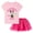 Pink / fuchsia, minnie mouse, variant on Disney Short Sleeve Top Tulle Print Skirt Moana Outfit Set (Little Girls)