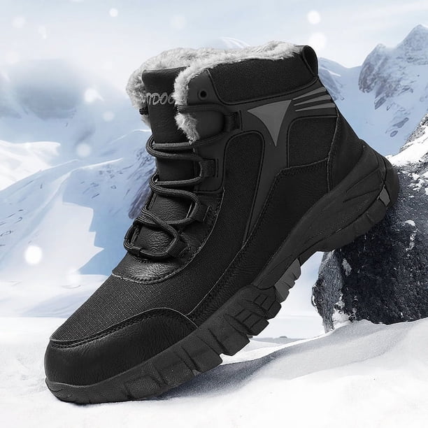 Botas de nieve para hombre, de invierno, cálidas, con forro polar, gruesas, de caña alta, de algodón, para exteriores, impermeables, antideslizantes, botas de algodón de talla grande