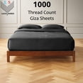 thumbnail image 4 of 30 Inch Extra Deep Pockets -Short Queen Giza 1000-Thread-Count Cotton 6-PC Sheet Set - Dark Grey, 4 of 7