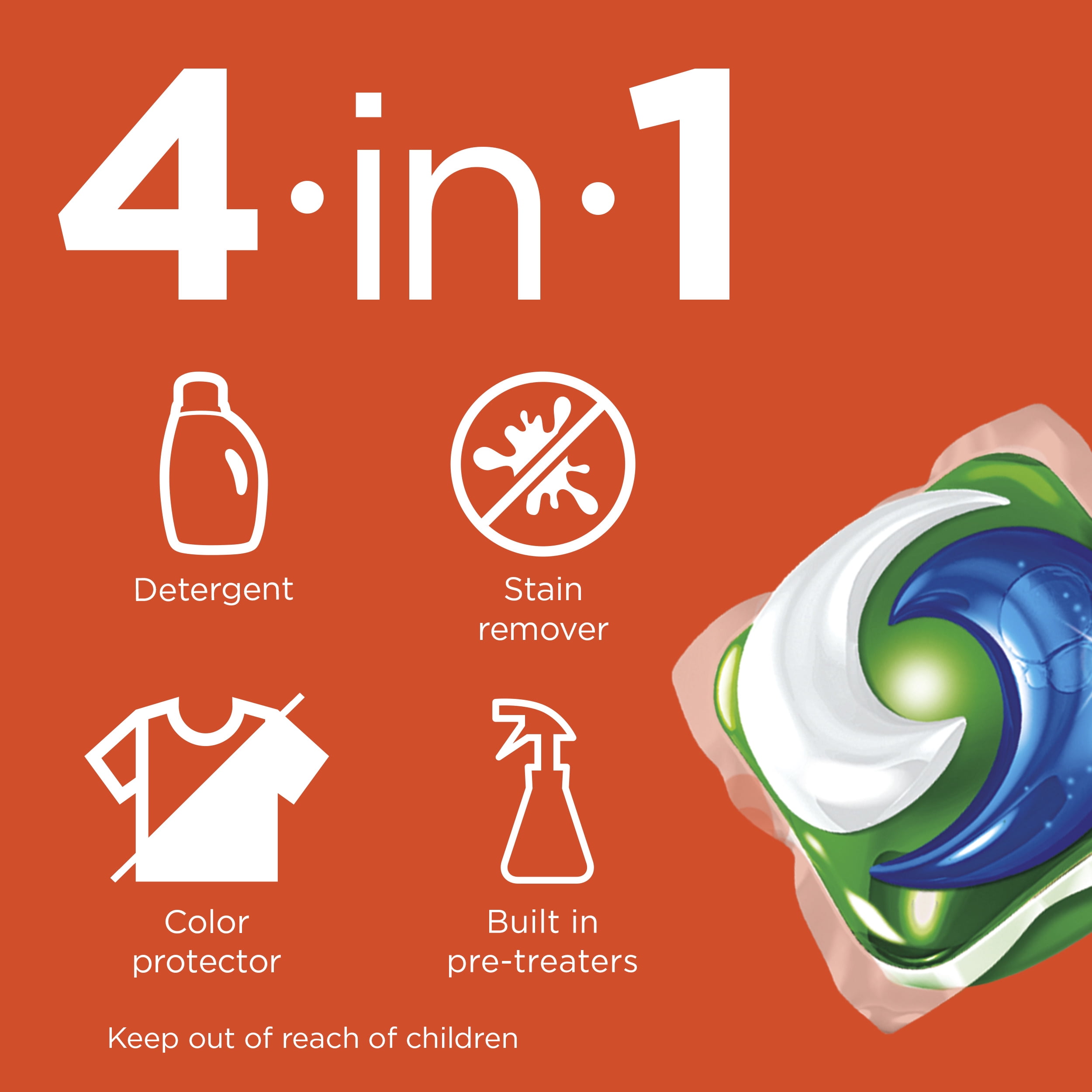 Tide PODS with OXI, Liquid Laundry Detergent Pacs, 61 count