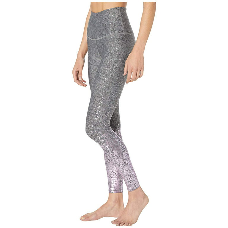 Beyond Yoga Alloy Ombre High-Waisted Midi Leggings Black/White Shiny Mauve  Speckle 