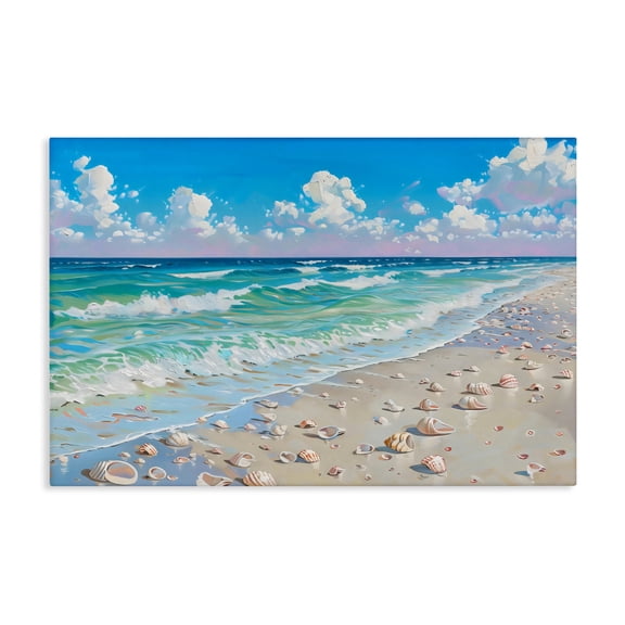 Stupell Industries Coastal Shells Awash on Shore Canvas Art, 24 x 16, by LSR Design Studio