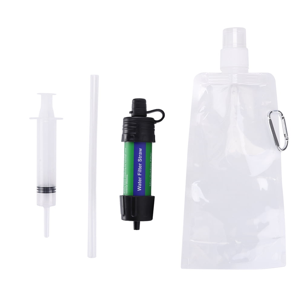 Collapsible 0.01μm Water Bottle with Filter 4Stage|Personal Water Purifier Straw 