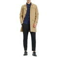 thumbnail image 2 of INSPIRE CHIC Men's Trench Coat Single Breasted Button Down Jacket Long Overcoat XL Khaki, 2 of 8