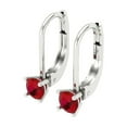 thumbnail image 2 of Clara Pucci 0.2 ct Brilliant Round Cut Drop Dangle VVS1 Genuine Conflict free Red Ruby Solid 14K White Gold Designer Everyday Earrings Lever Back, 2 of 5