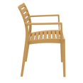 thumbnail image 4 of Luxury Commercial Living 33" Teak Brown Stackable Outdoor Patio Dining Arm Chair, 4 of 8