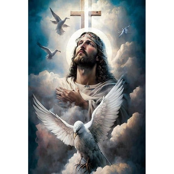 5D DIY Diamond Painting Set (Adult) - "Christian, Jesus" Beginner Diamond Art Set, Full Circle Diamond Crafts, Home Wall Decoration Gift