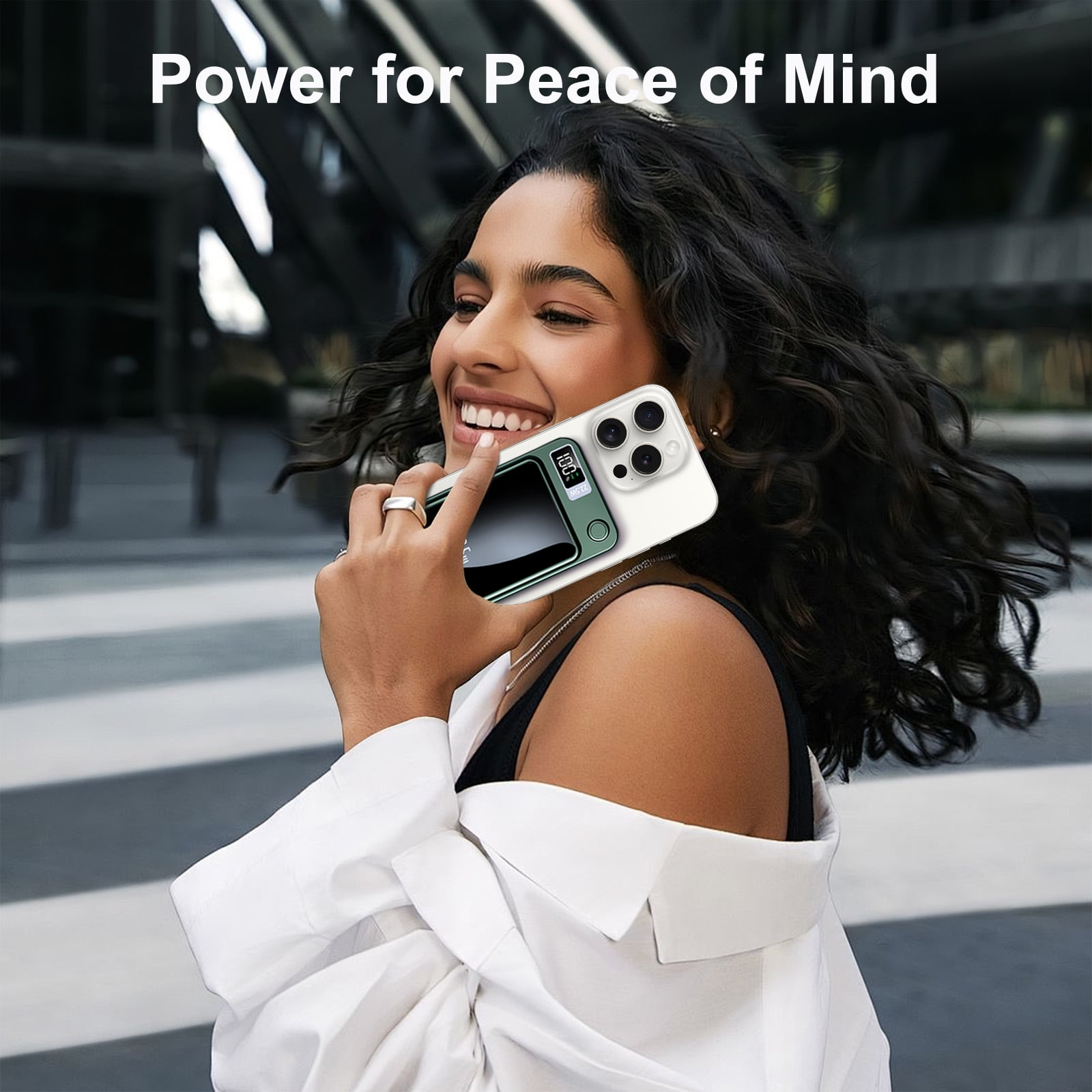 2 in 1 Magnetic Fast Charging Power Bank 5000mAh, Wireless Portable Charger 22.5W Output Smart LED Battery Indicator, Outdoor Survival Essential for iPhone,for Samsung Tablet Devices Green(2 Pack)