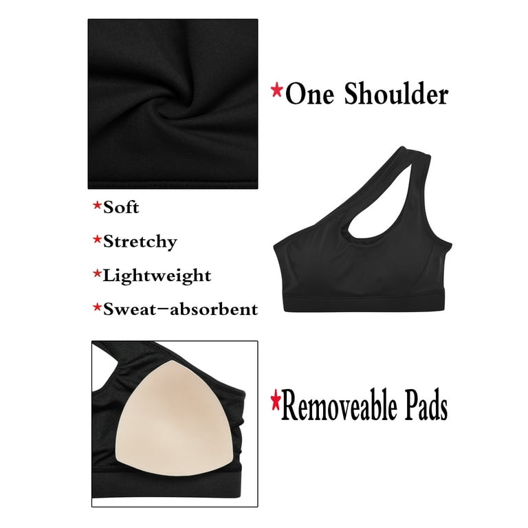 FANNYC Backless Single Shoulder Sport Bras for Women Asymmetrical