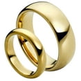 thumbnail image 1 of For Him & Her 8MM/6MM Tungsten Carbide Gold Plated Classic Dome Shape Wedding Band Ring Set, 1 of 4