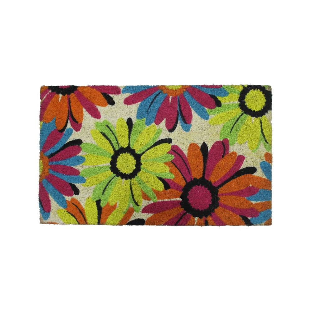 Floral nonslip Indoor outdoor coir doormat Housewarming gift