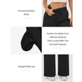 thumbnail image 6 of MLDRA Women's Sweatpants Fleece Lined Wide Leg Joggers Baggy Lounge Pants with Drawstring Elastic Waist and Pockets Fall Winter 2025 Black, 6 of 6