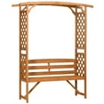 thumbnail image 2 of Outsunny Patio Arbor Garden Bench 3 Person for Vines, Brown, 2 of 9