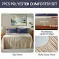 thumbnail image 5 of Bedtreat King Comforter Sets，7-Pieces Reversible Bedding Sets，Bed in a Bag with Comforter， Flat Sheet and Fitted Sheet, Pillowcases & Shams，Navy Blue/Milky Coffee, 5 of 8
