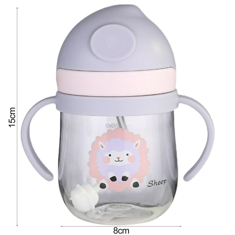 Baby Straw Cup Ergonomic Handle Leak-proof Cartoon Water Bottle