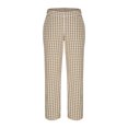 thumbnail image 4 of Arnsht Womens Classic Plaid Pants Cotton Plaid Lounge Pants Outdoor Casual Elastic Waist Straight Leg Pants With Pockets Yellow M, 4 of 6