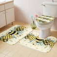 thumbnail image 4 of Bees Loves Bathroom Rugs Set Vintage Country Yellow Bee Plaid Dot Love Floral Yellow Non Slip Absorbent Soft Bath Mats 3 Piece Set with Bathroom Rug, U-Shaped Floor Mat, Toilet Seat Cover Small Size, 4 of 9