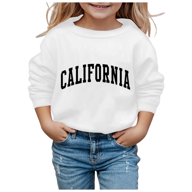2DXuixsh Sweat à Capuche pour Filles, Manches Longues, Imprimé, Blanc Taille 110