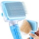 thumbnail image 1 of Cepillo para perros y gatos, cepillos para mascotas, cepillo para quitar pelos de mascotas de pelo largo y corto, limpia el pelo de tu mascota con un solo botón - Azul Tipo 1, 1 of 5