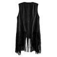 thumbnail image 4 of Fringe Vest Women Leather Suede Vest Tassels Vintage Winter Western Country Cowgirl Vest Cardigan Waistcoat Jacket, 4 of 5