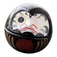thumbnail image 4 of Pequeña muñeca Daruma de cerámica, figura japonesa en miniatura, escultura artística creativa para Negro, 4 of 9