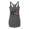 thumbnail image 3 of Colorful Neon Horse | Dean Russo Art Animal Lover Tri-Blend Racerback Tank Top, Premium Heather, Large, 3 of 6