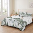 thumbnail image 2 of Queen Quilt Set 90''x96'', Green Botanical Lightweight Summer Bedspread Coverlet Set with 2 Pillow Shams, Watercolor Tree Breathable All Season Quilt Bedding for Bedroom/Guest Room, 2 of 9