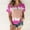 Pink, variant on ALLLIST Womens Tops Under $5 Yellow Short Sleeve V-Neck Graphic T-Shirts Ladies Tops and Blouses L