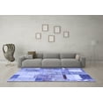 thumbnail image 3 of Ahgly Company Machine Washable Indoor Square Patchwork Blue Transitional Area Rugs, 8' Square, 3 of 4