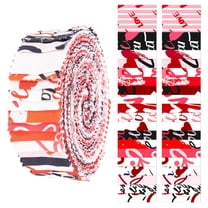 Soimoi 40Pcs Valentine Heart Print Precut Fabrics Strips Roll Up 1.5x42 inches Cotton Jelly Rolls For Quilting - Red & Black