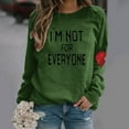 thumbnail image 2 of Honeeladyy Sales Online I'm not for everyone women trendy Letter printing Crewneck Long Sleeve Love Pattern sweatshirt pullover Top women Costumes, 2 of 9