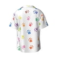 thumbnail image 6 of PAYOHTO Colorful Prints Cat Dog Paw Mens Hawaiian Casual Short-sleeved Shirt Tropical Summer Beach Button Down Shirts, 6 of 7