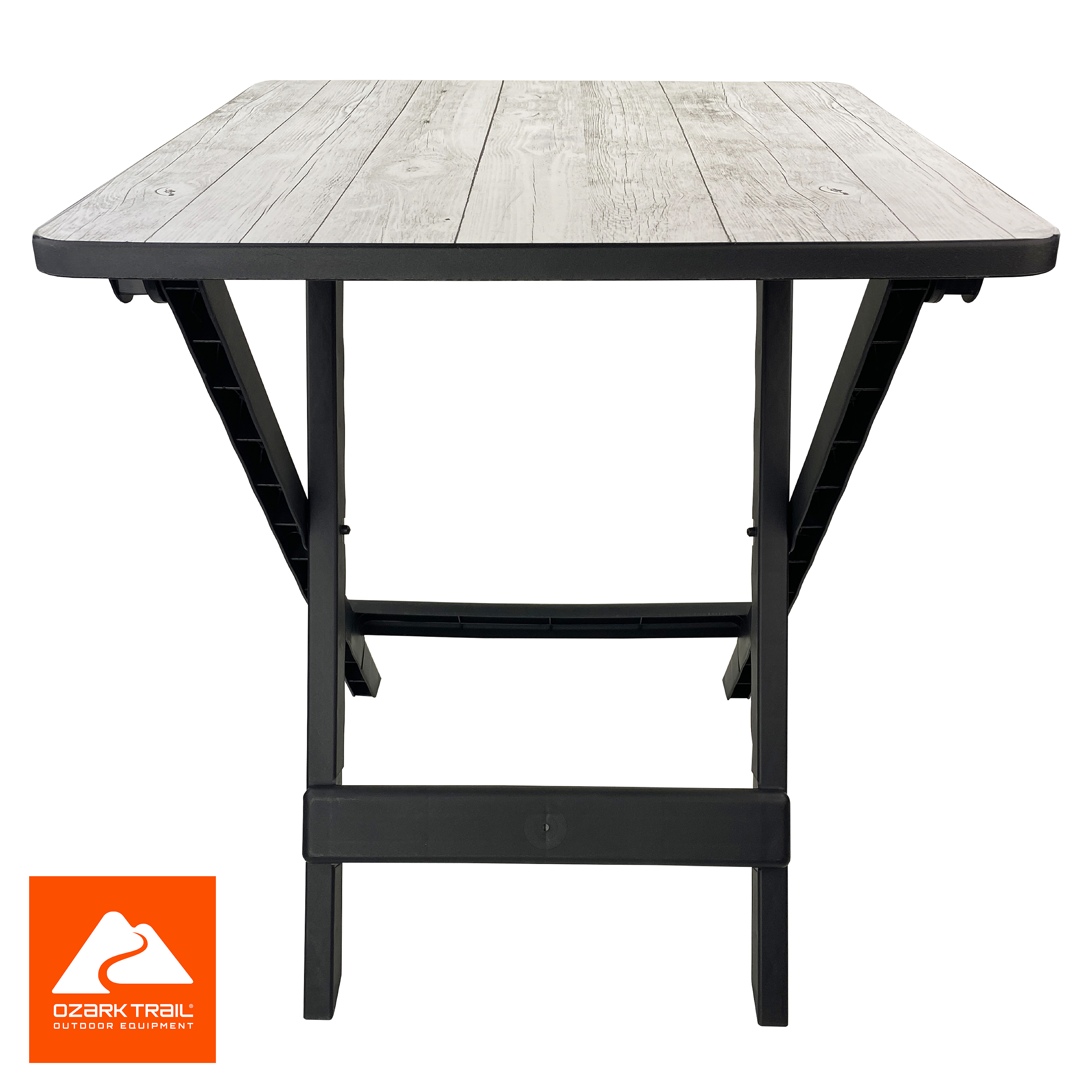 Mesita de campamento plegable de plástico de 19 pulgadas, Ozark Trail, grano de madera gris 8